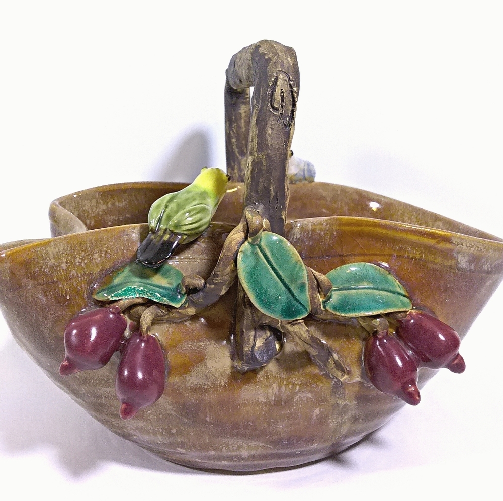 Formalities by Baum Bros Ceramic Basket with Handl